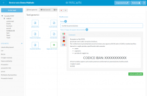 Mailwin - Configurazione di un blocco di testo