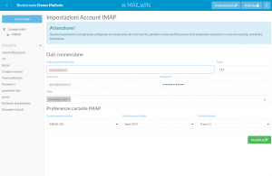 Mailwin - Configurazione delle impostazioni imap