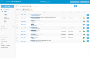 Mailwin - Lista delle email nella cartella Inbox